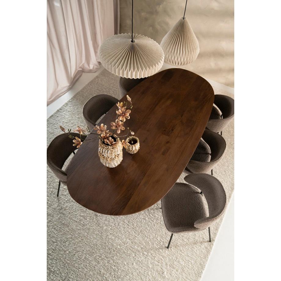 mutoni Table en bois massif Coco marron clair 240x110  