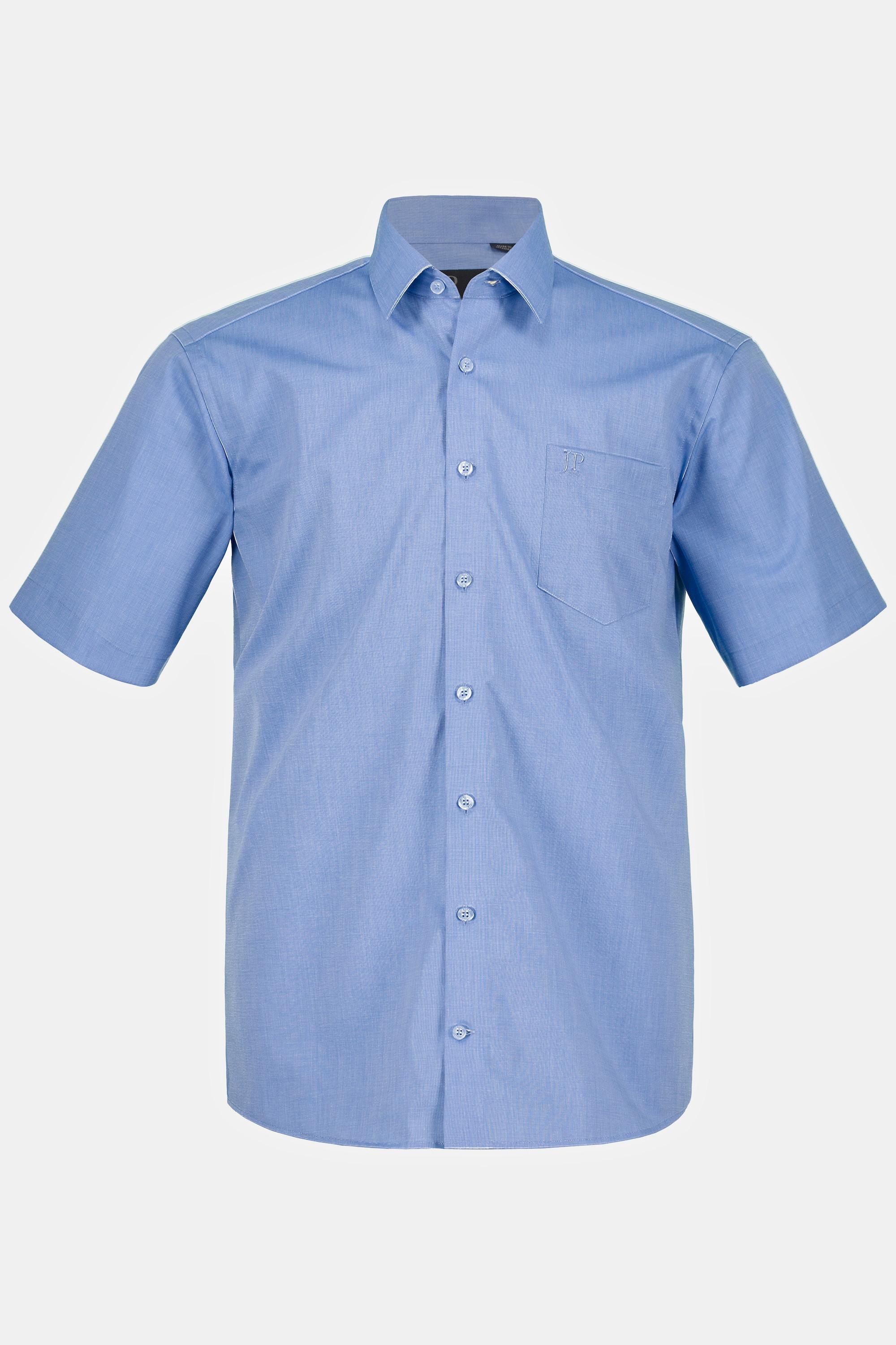 JP1880  Chemise infroissable, collection Business, col Kent et manches courtes, coupe Comfort Fit bleu clair 