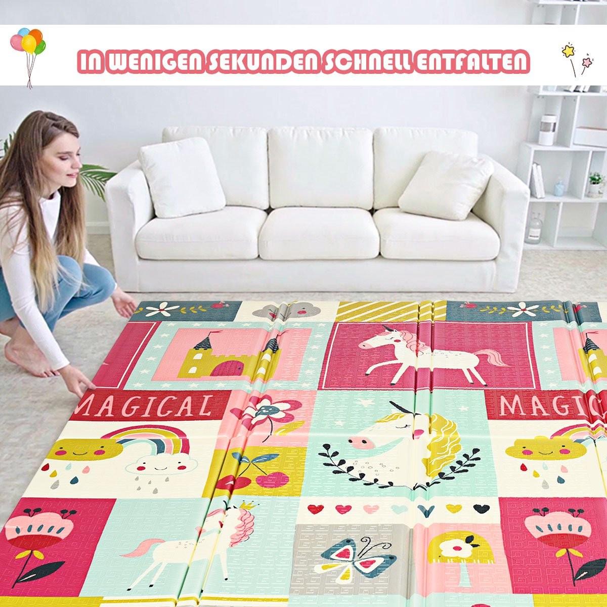 B2X  Baby Krabbeldecke Spielmatte faltbar Babymatte doppelseitig Spielteppich Rot 