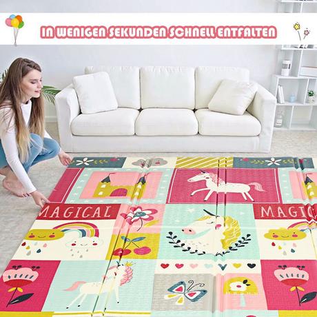 B2X  Baby Krabbeldecke Spielmatte faltbar Babymatte doppelseitig Spielteppich Rot 