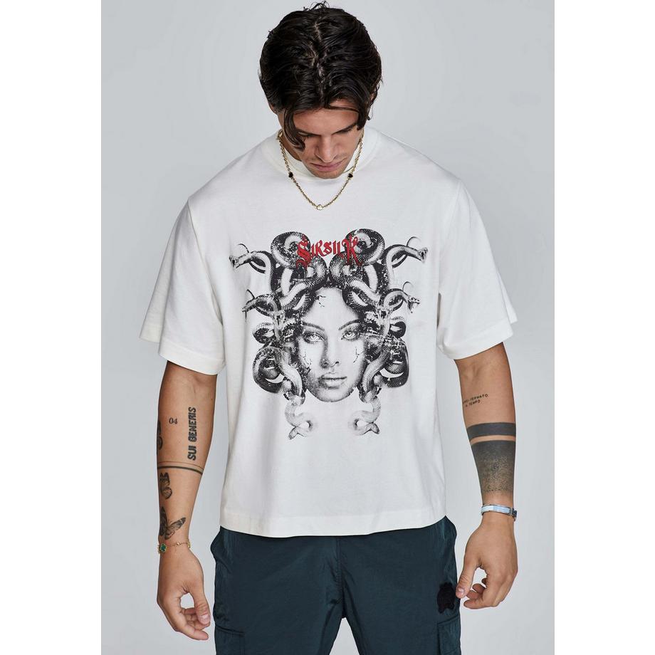 Sik Silk Medusa Imprimé Graphique T-Shirt Oversized  