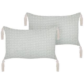 Beliani Lot de 2 coussins en Polyester Boho HAKONE  