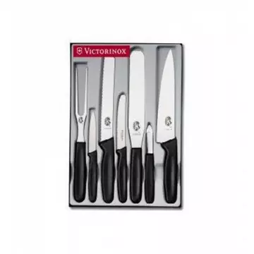 Victorinox Messer-Set 7-teilig, Silber/Schwarz