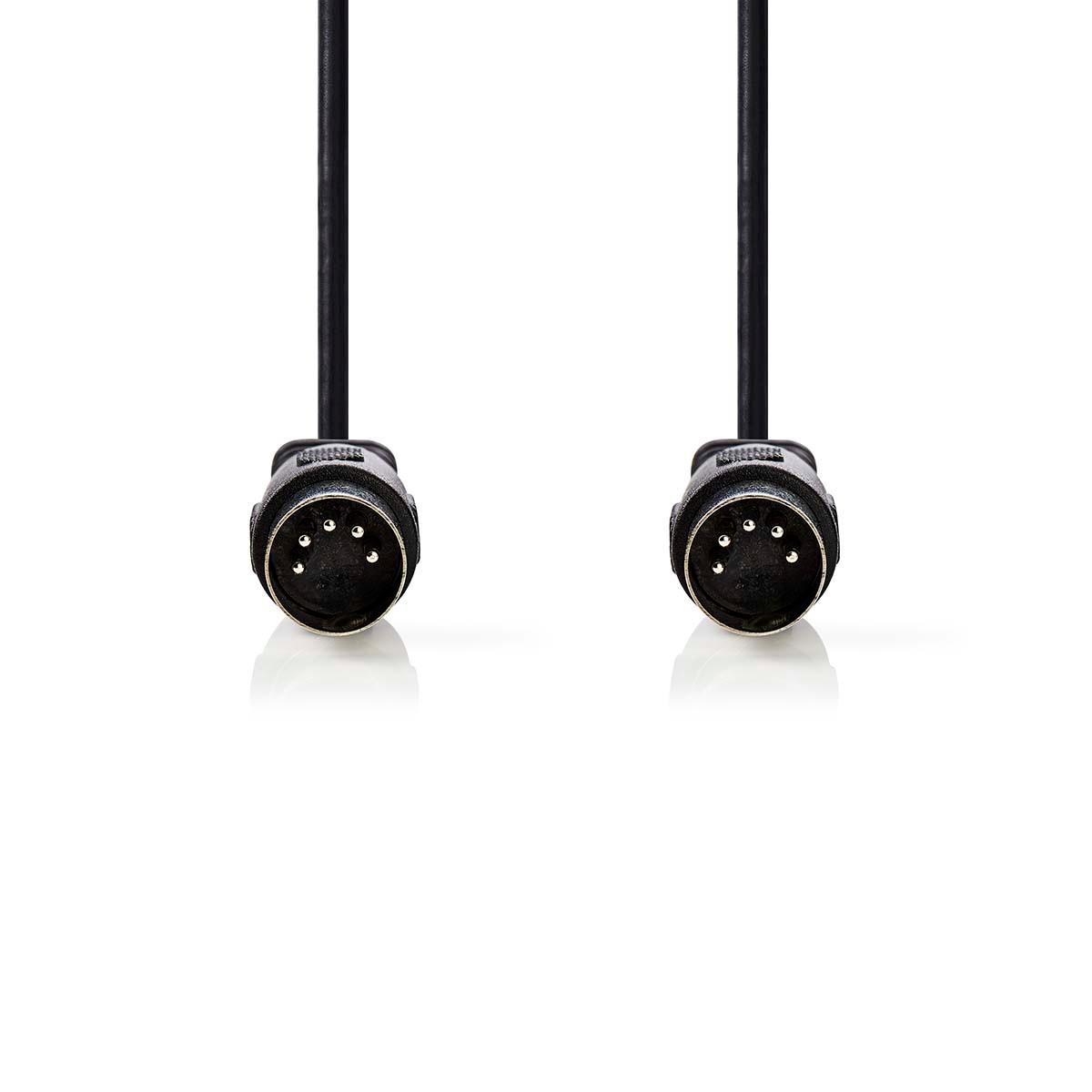 Nedis  DIN Audio Cable | DIN 5-Pin Male | DIN 5-Pin Male | Nickel Plated | 3.00 m | Round | PVC | Black | Label 