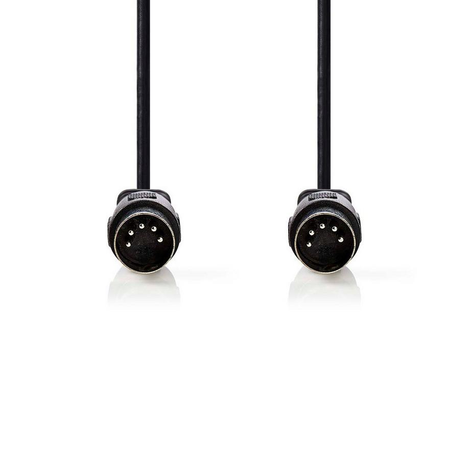 Nedis  DIN-Audiokabel | DIN 5-Pin Stecker | DIN 5-Pin Stecker | Vernickelt | 3,00 m | Rund | PVC | Schwarz | Etikett 