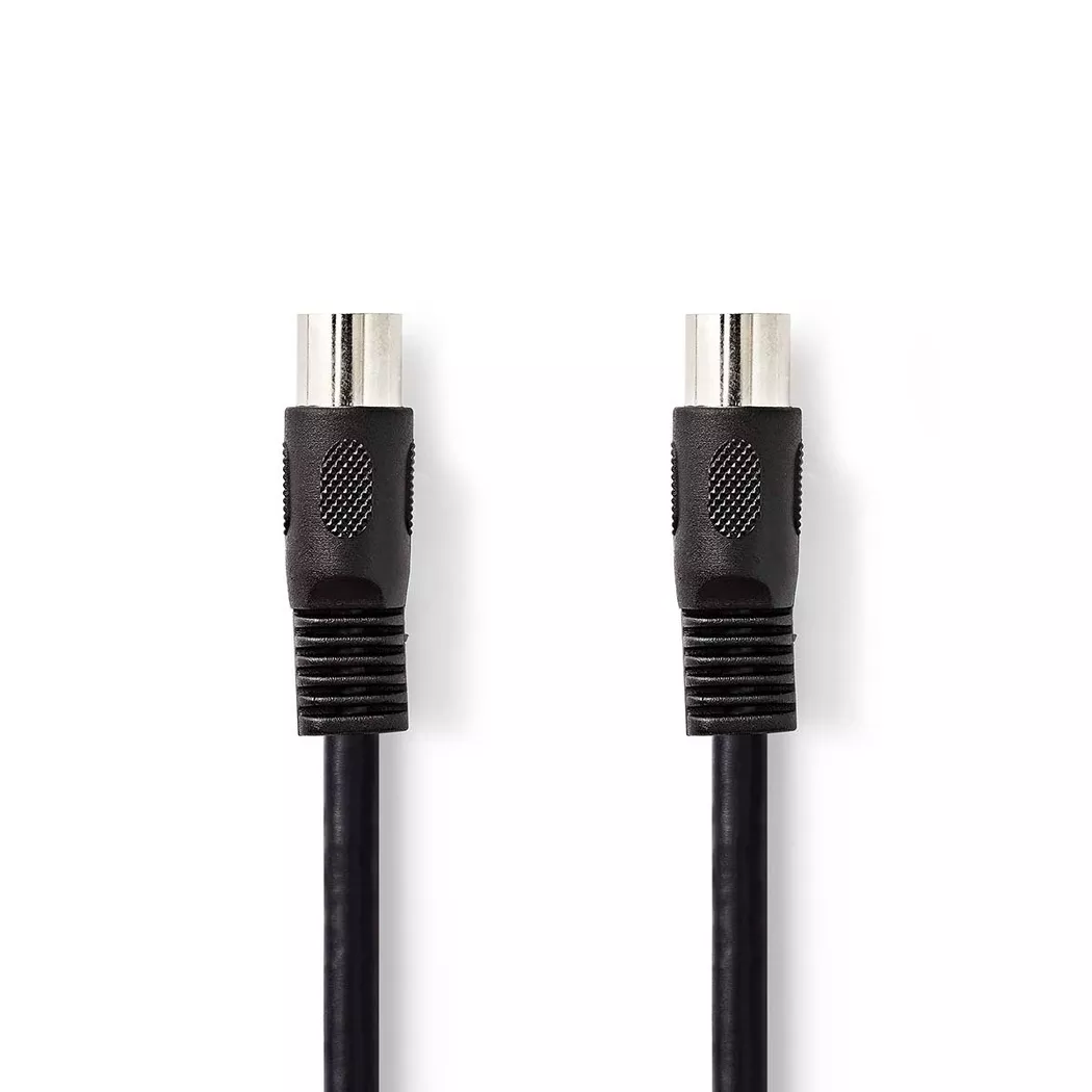 Nedis – DIN-Audiokabel | DIN 5-Pin Stecker Vernickelt 3,00 m Rund PVC Schwarz Etikett, One Size