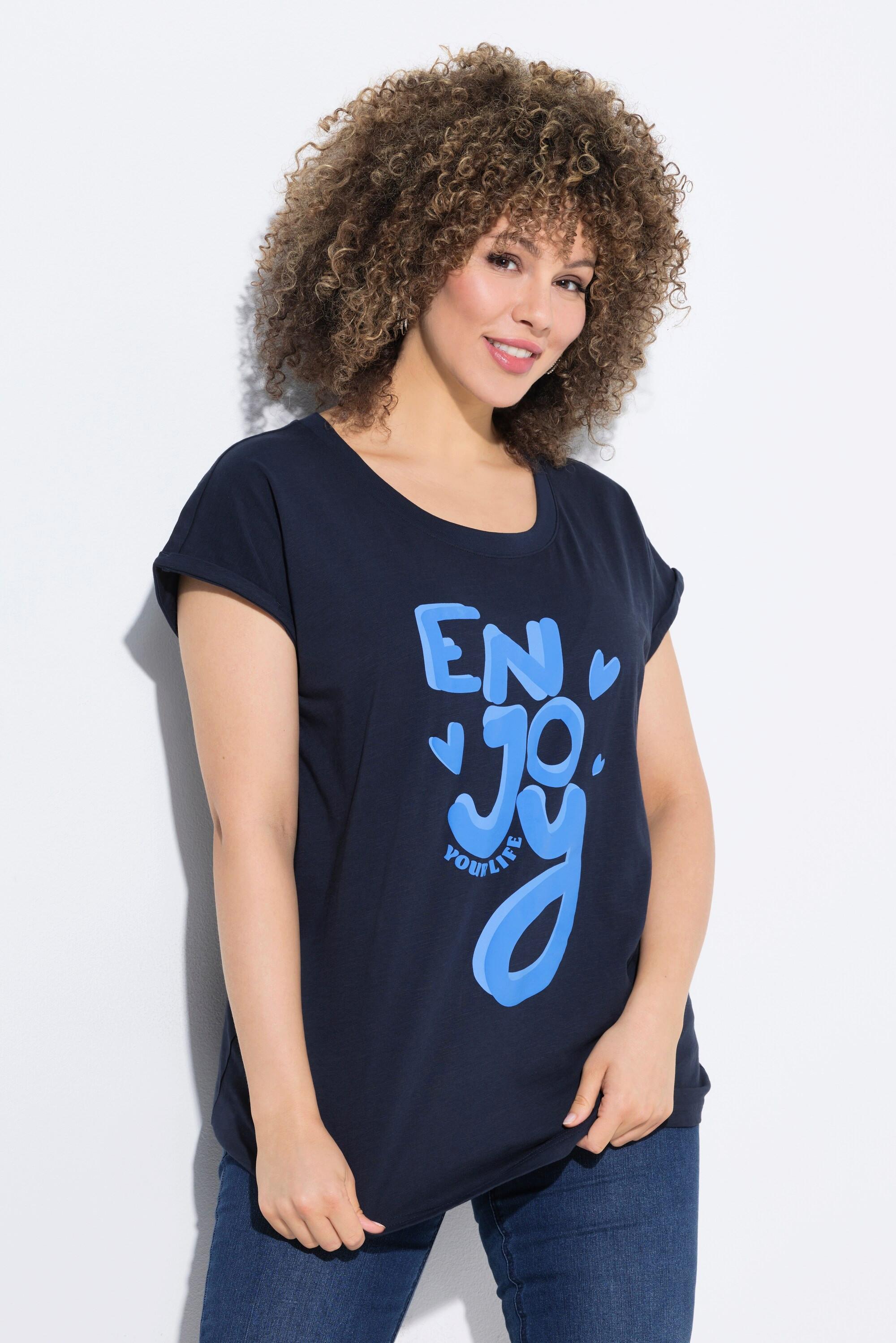 Ulla Popken Enjoy Oversize Girocollo Mezze Maniche T-Shirt  