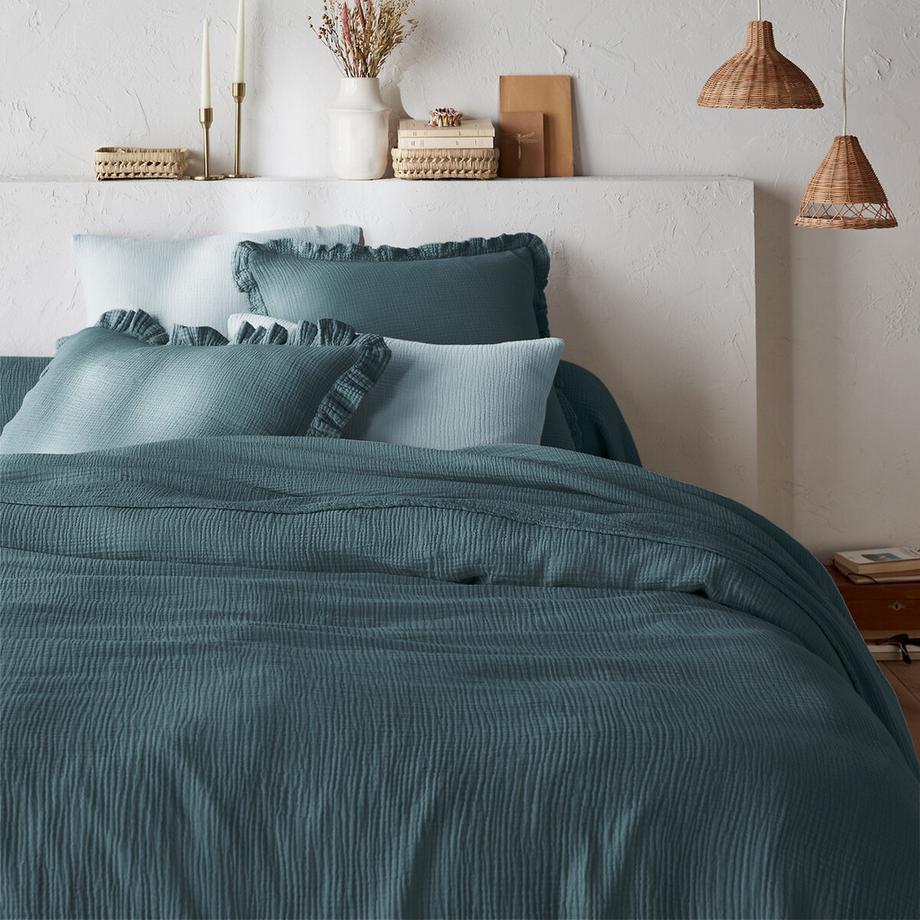 La Redoute Intérieurs Kumla Unifarbener Kopfkissenbezug mit Volant  