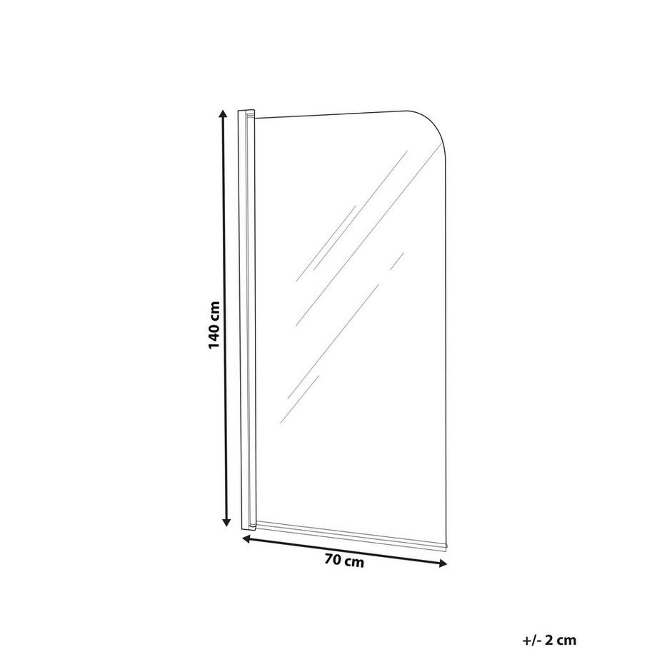 Beliani Paroi de bain douche en Verre de sécurité  LAPAN  