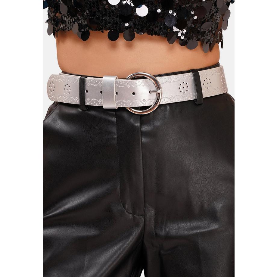 AVANT-GARDE PARIS  Ceinture designer contemporaine à boucle ronde 