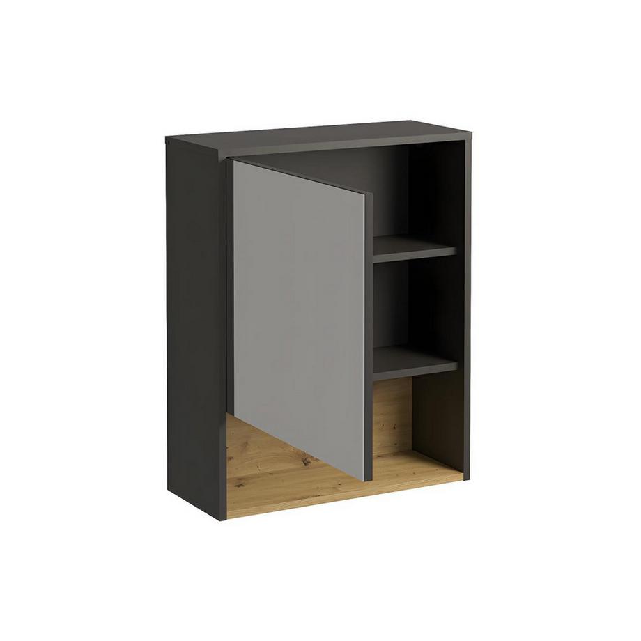 Vente-unique Badezimmer Spiegelschrank - Anthrazit - 60 cm - YANGRA  