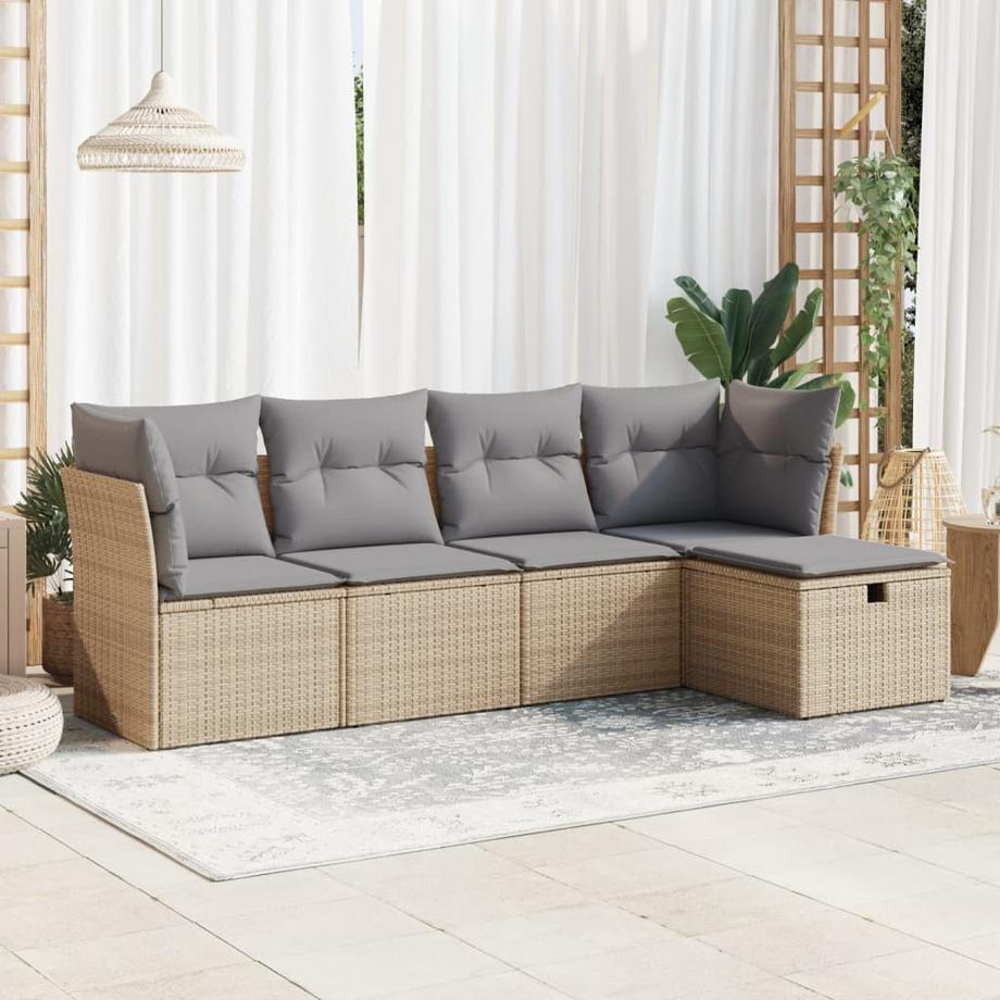 VidaXL set di divani da giardino Polirattan  