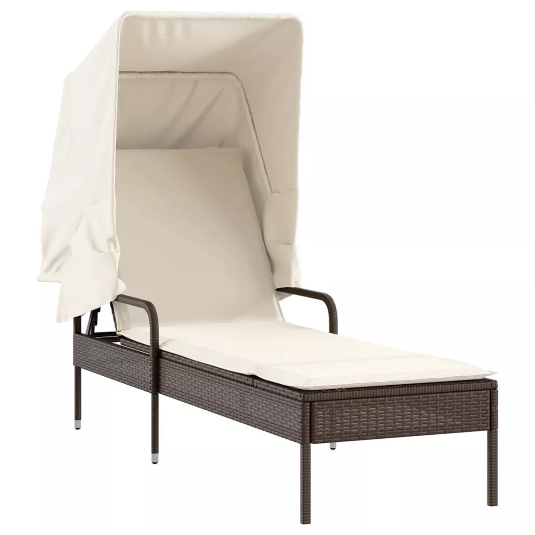 VidaXL - Sonnenliege poly-rattan, One Size, Braun