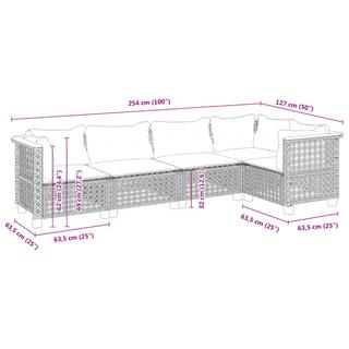 VidaXL set divano da giardino Polirattan  