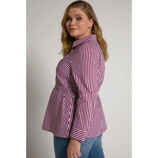 Ulla Popken  Blusa a righe Bellieva regolabile in larghezza con maniche lunghe e tessuto GOTS 