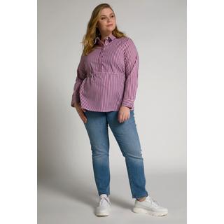 Ulla Popken  Blusa a righe Bellieva regolabile in larghezza con maniche lunghe e tessuto GOTS 