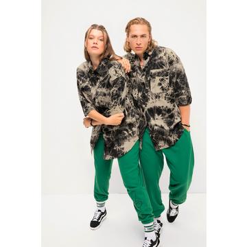 Hemdjacke, oversized, Batik, Hemdkragen, Langarm, Unisex