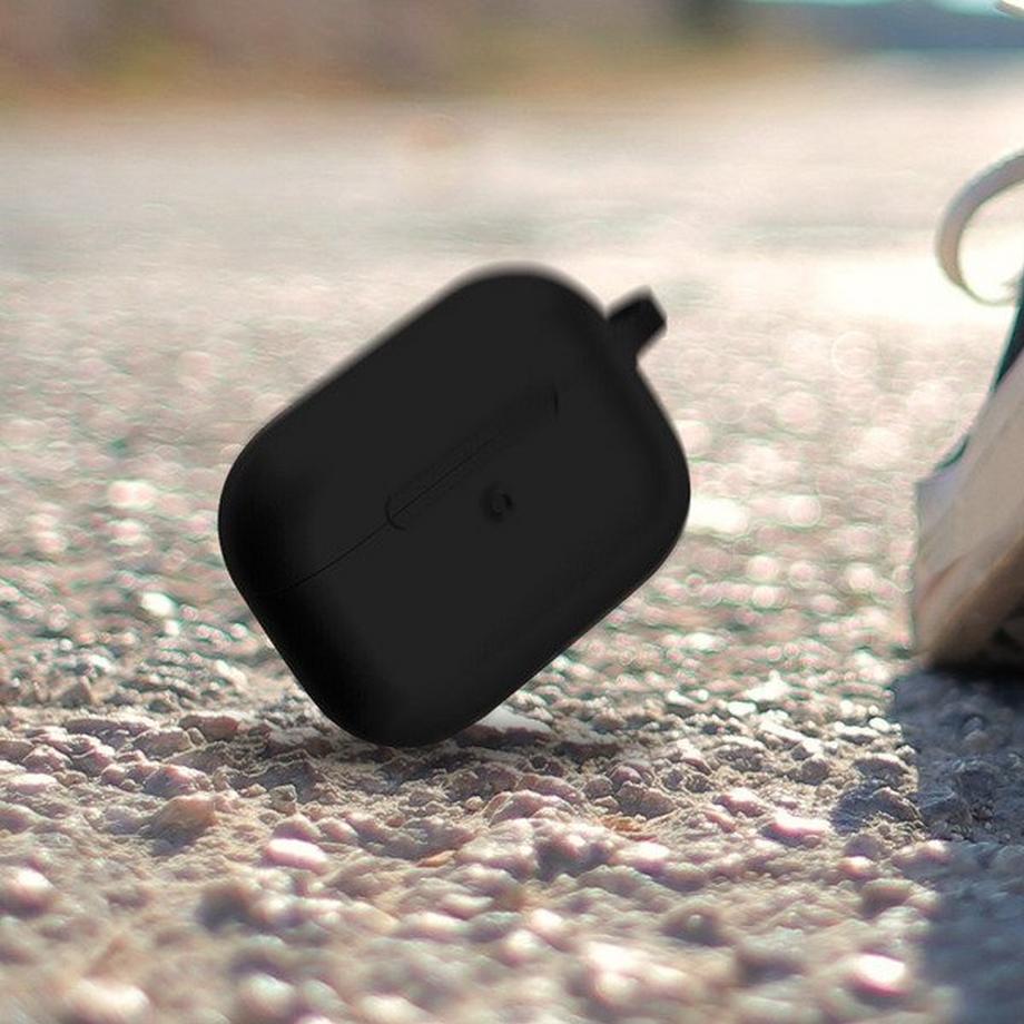 Avizar  Coque AirPods Pro et Pro 2 Silicone Noir 