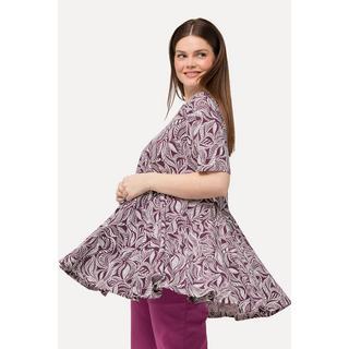 Ulla Popken Longshirt Tunika Ausschnitt Halbarm Biobaumwolle  