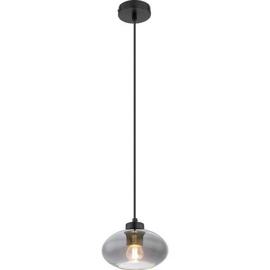 Lampe à suspension métal noir mat 1xE27