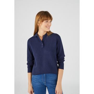 Pull col polo maille jersey souple.