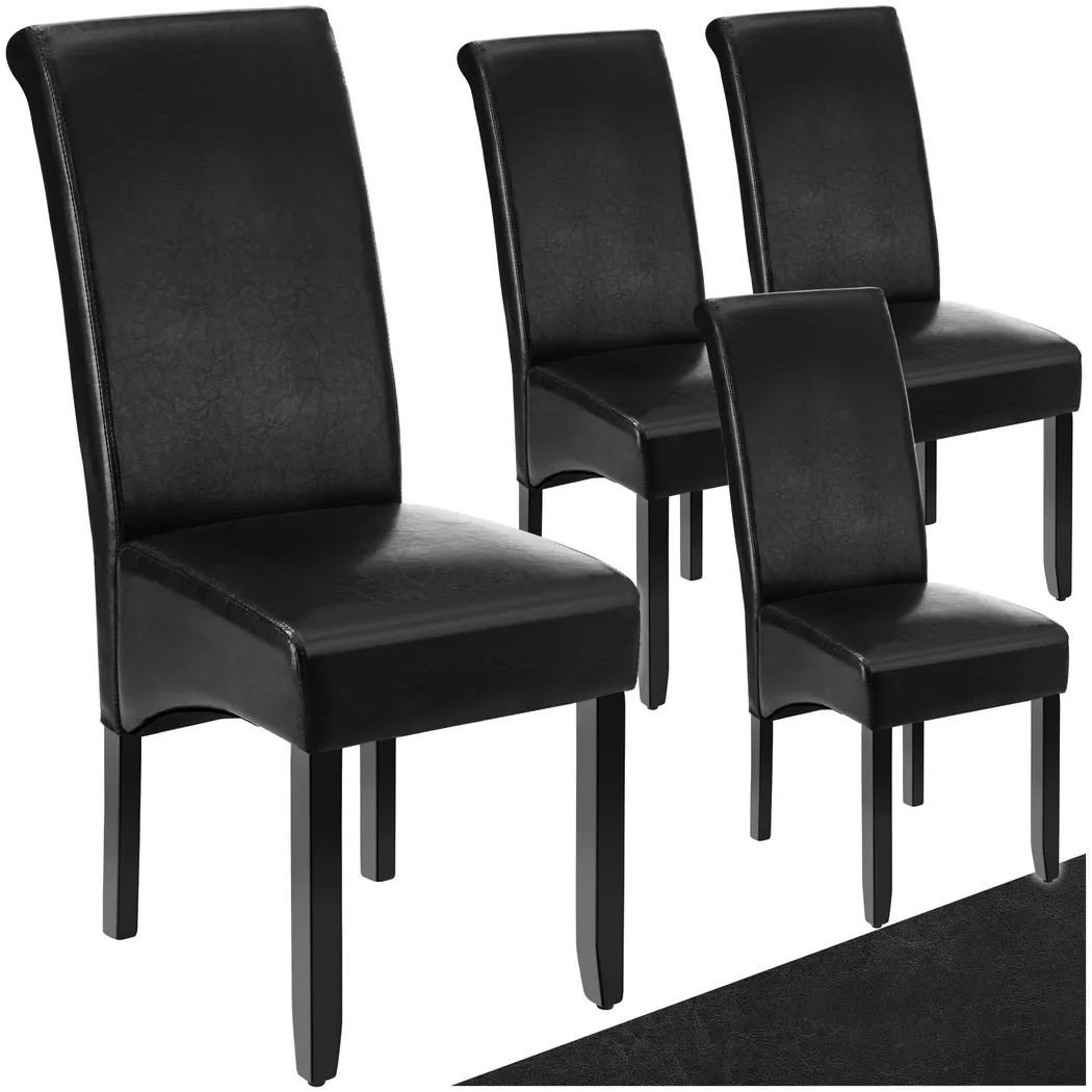 Tectake - Silla de comedor ergonómica, La silla es de calidad superior y el acabado excelente, Forma ergonómica para comodidad óptima incluso durante largo tiempo, Patas de madera maciza, lacadas en
