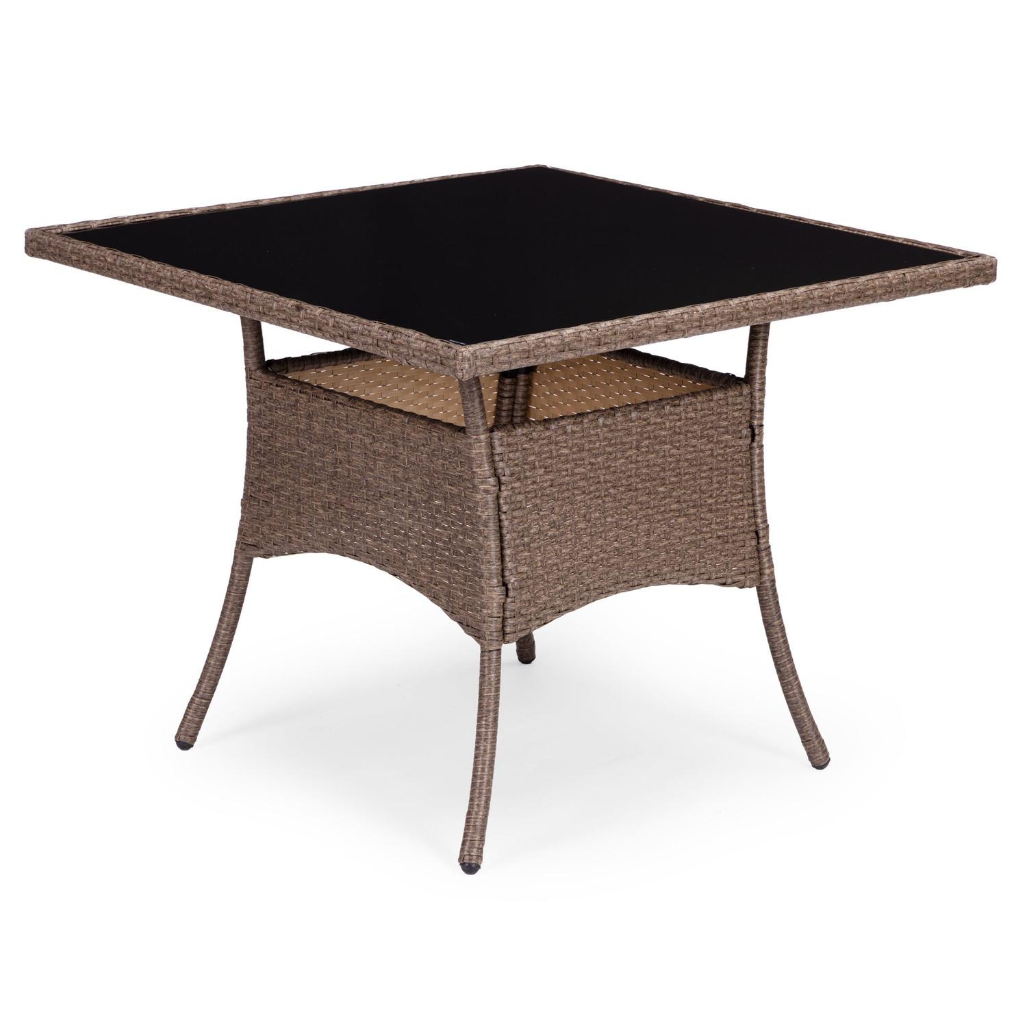 Northio Set di mobili da giardino con finitura effetto rattan – 4 sedie + tavolo MultiGarden  