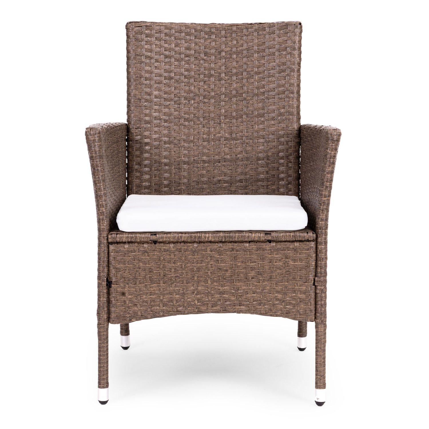 Northio Set di mobili da giardino con finitura effetto rattan – 4 sedie + tavolo MultiGarden  