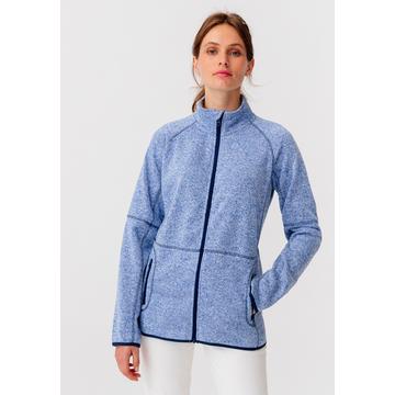 Gilet zippé en molleton chiné, emmanchures raglan.