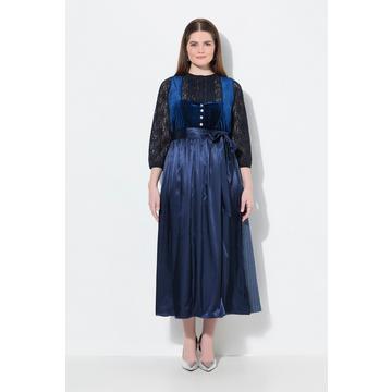 Costume traditionnel Dirndl en velours stretch. Décolleté carré. Sans manches