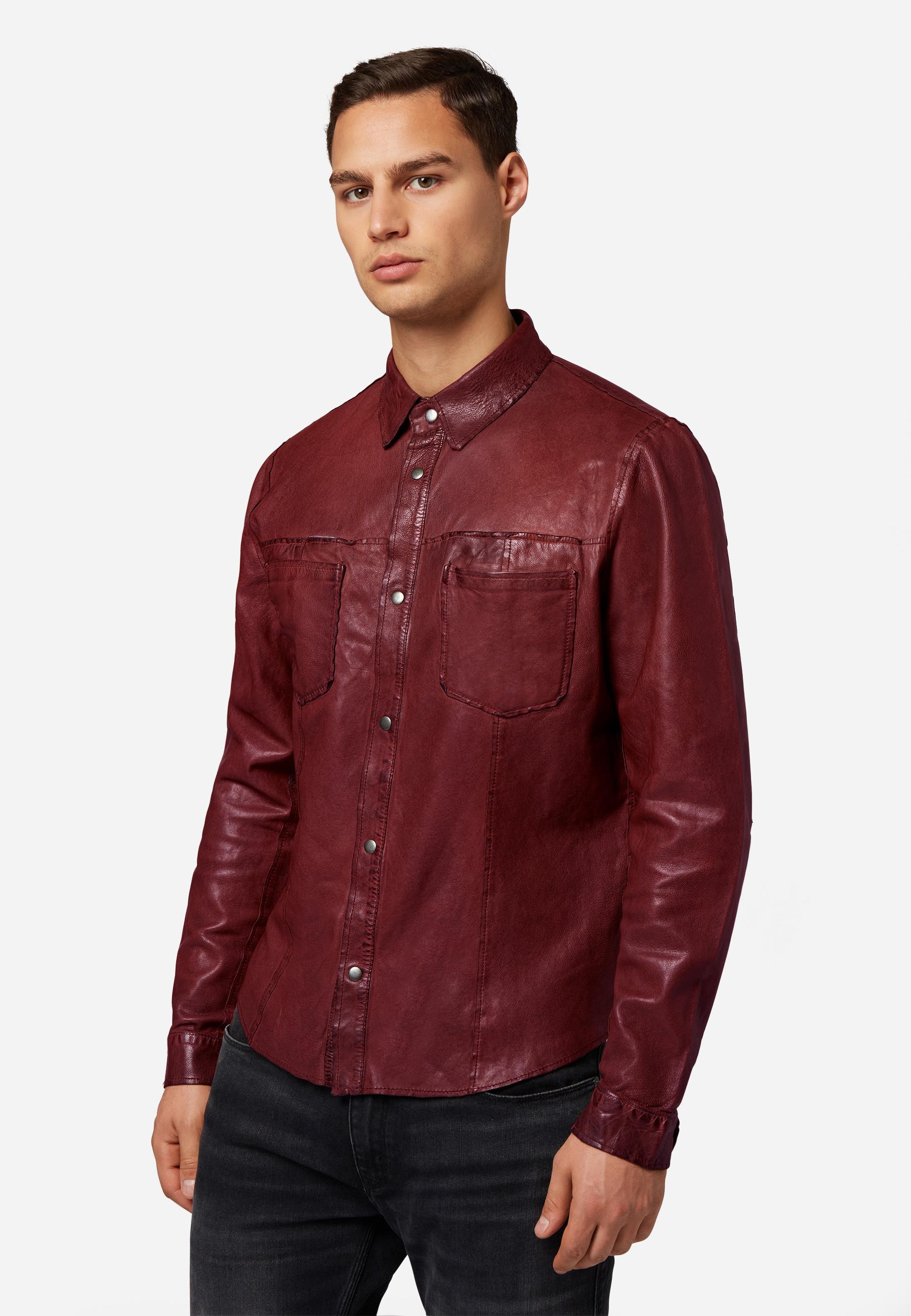 RICANO  Chemise en cuir pour homme - Chemise réversible 