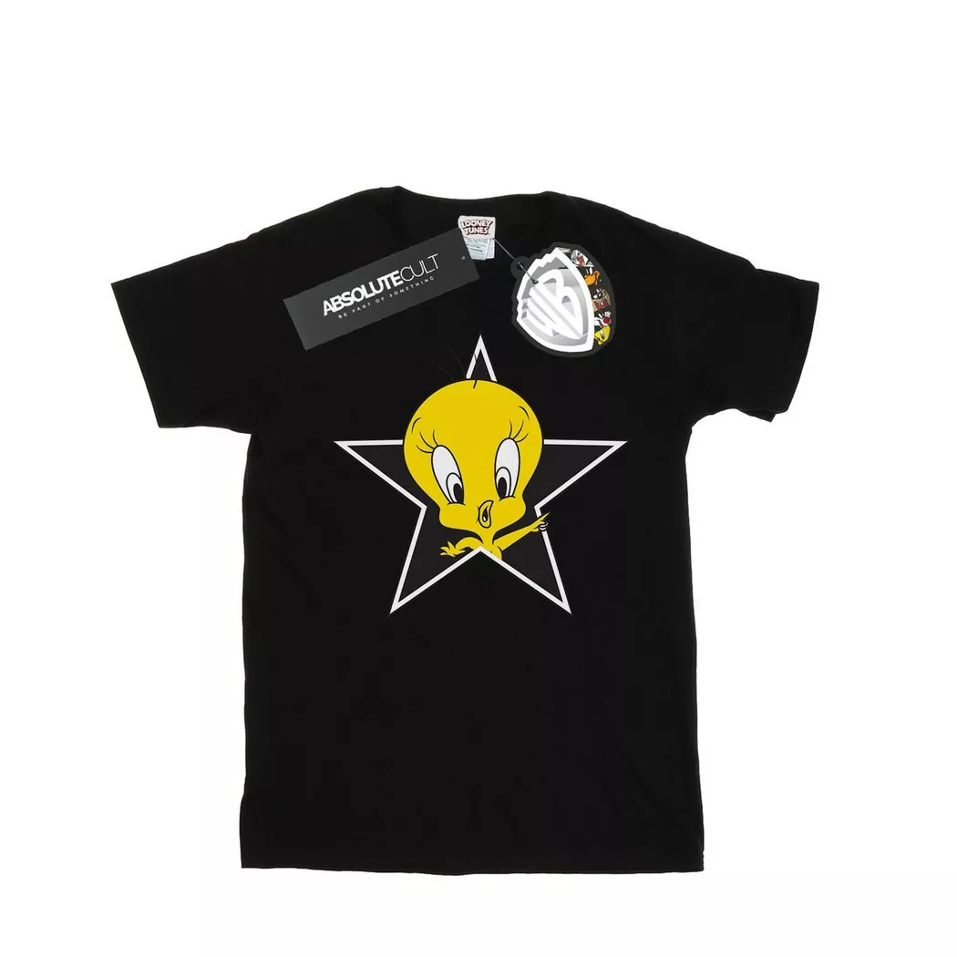 LOONEY TUNES - Tweety Pie Star TShirt, für Damen, Schwarz, Größe S