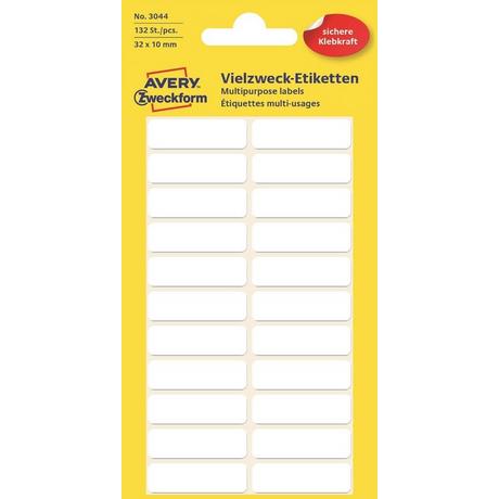 Avery-Zweckform AVERY ZWECKFORM Etiketten 32×10mm 3044Z weiss 120 Stück  