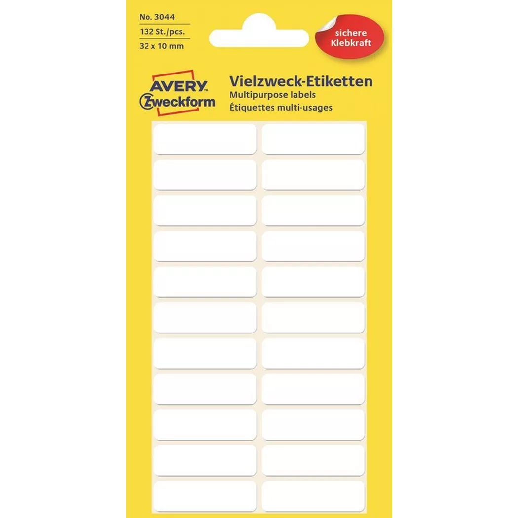 Avery-Zweckform – AVERY ZWECKFORM Etiketten 32×10mm, 120 Stück, One Size, Weiss