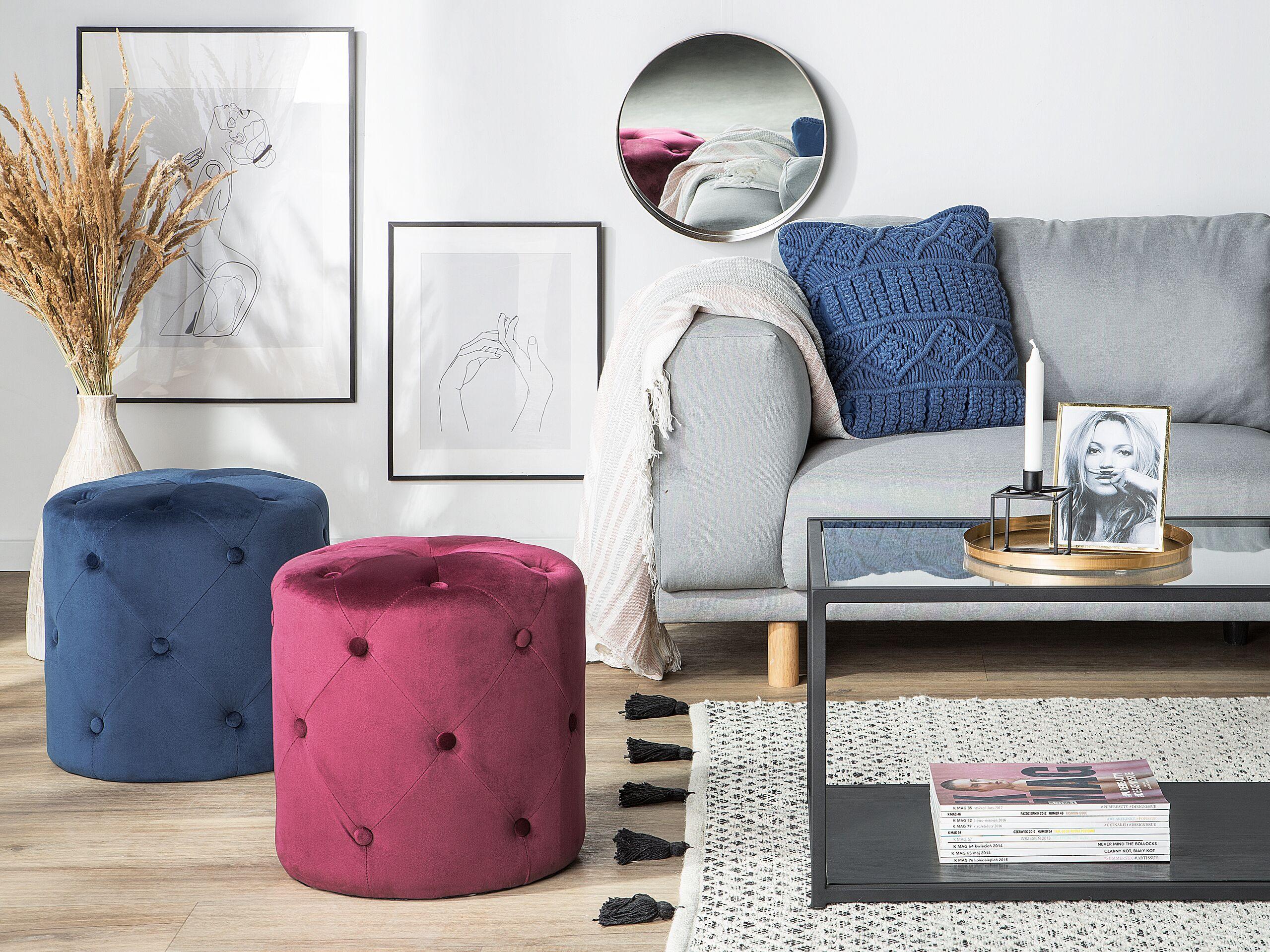 Beliani Pouf en Velluto Glamour COROLLA  