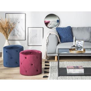 Beliani Pouf en Velours Glamour COROLLA  