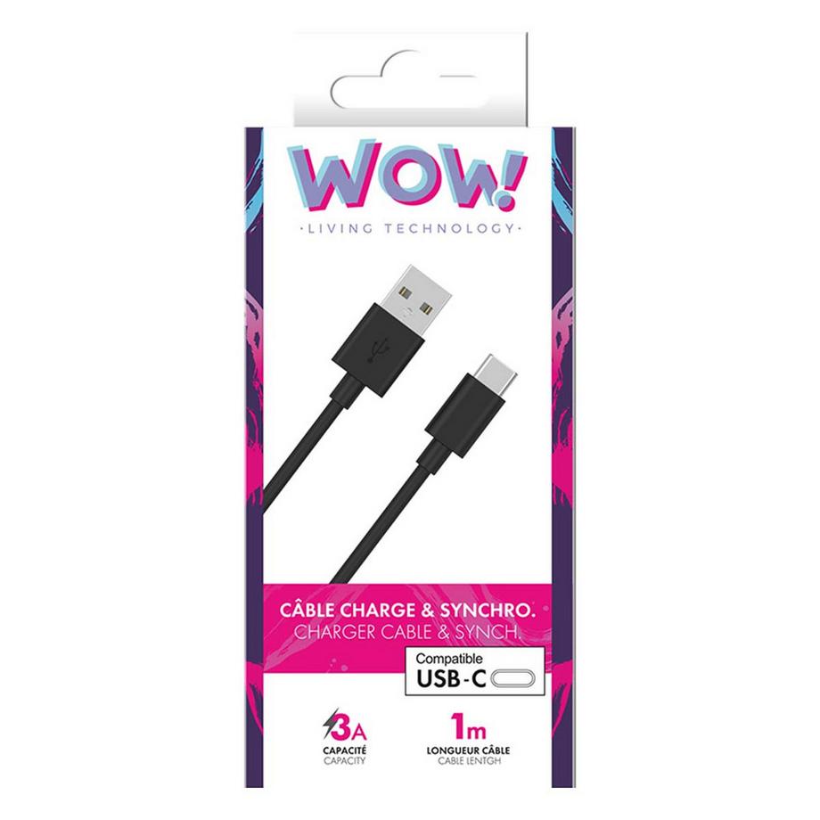 WOW  USB-Kabel USB A/USB-C 1m - 3A 