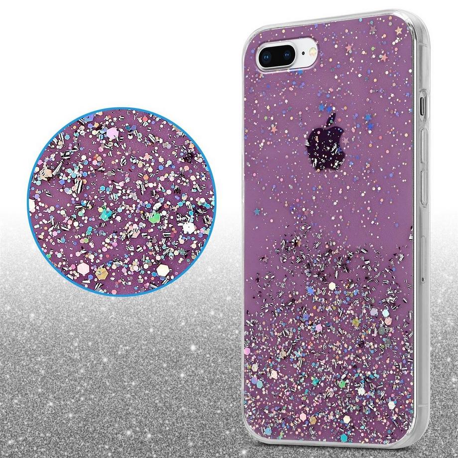 Cadorabo  Hülle für Apple iPhone 7 PLUS  7S PLUS  8 PLUS TPU Silikon mit funkelnden Glitter 