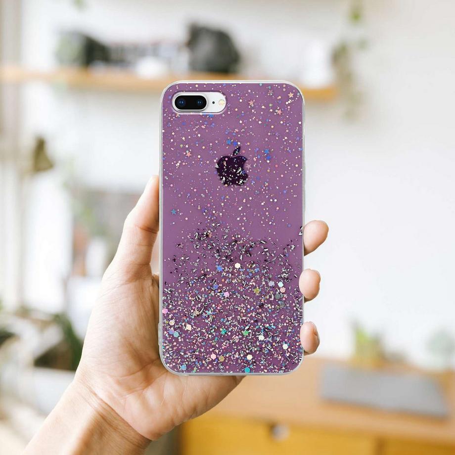Cadorabo  Hülle für Apple iPhone 7 PLUS  7S PLUS  8 PLUS TPU Silikon mit funkelnden Glitter 