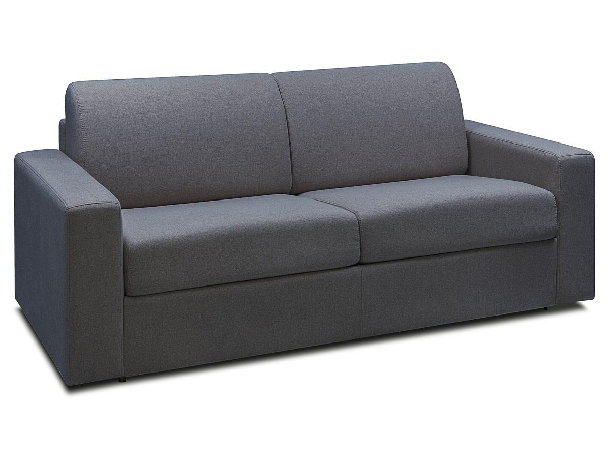 Vente-unique Canapé 3 places convertible express en tissu gris anthracite COGLIO  