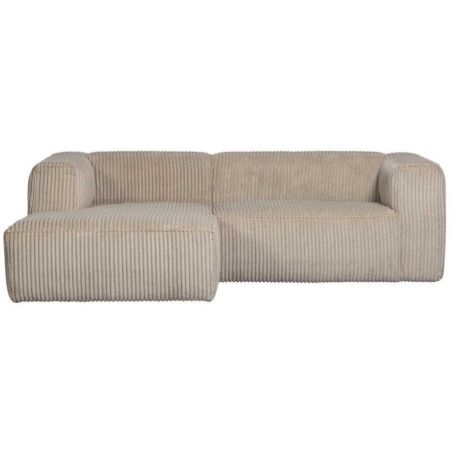 mutoni Ecksofa Bean links grober Rippstoff travertin 254x178  