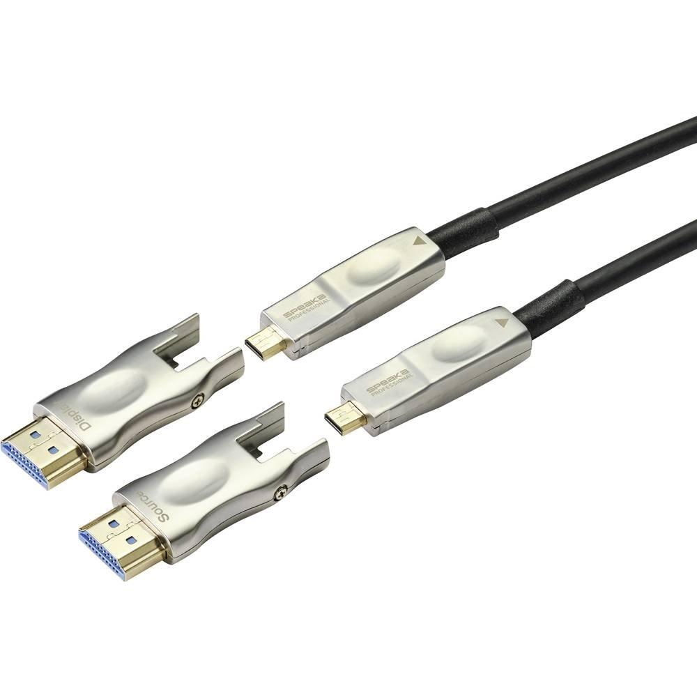 SpeaKa Professional  SPEAKA Professional Hybrid AOC HDMI optisches Kabel mit Standard- und Micro-HDMI-Stecker, 20M 