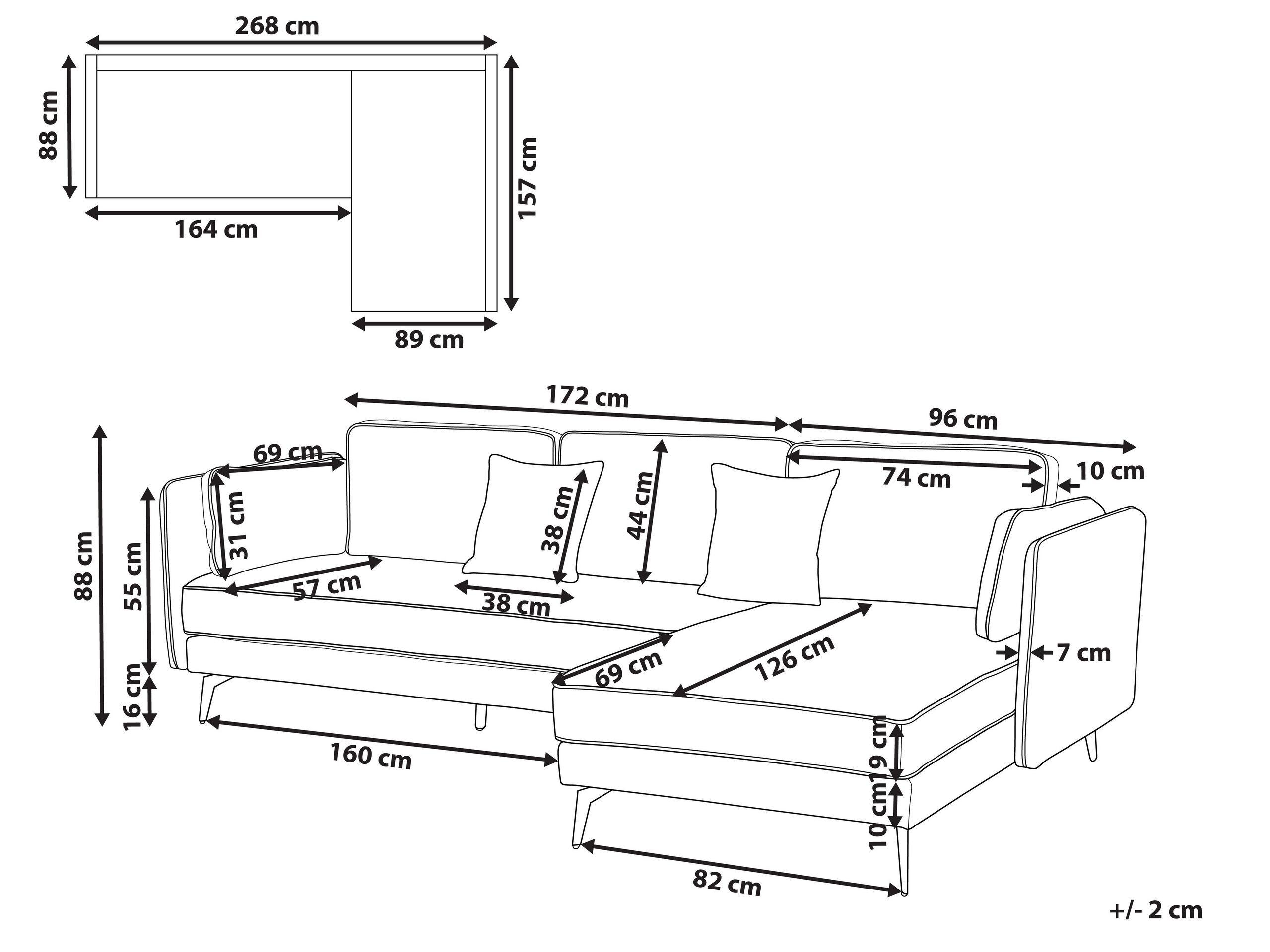 Beliani Ecksofa aus Polyester Modern ALTAN  