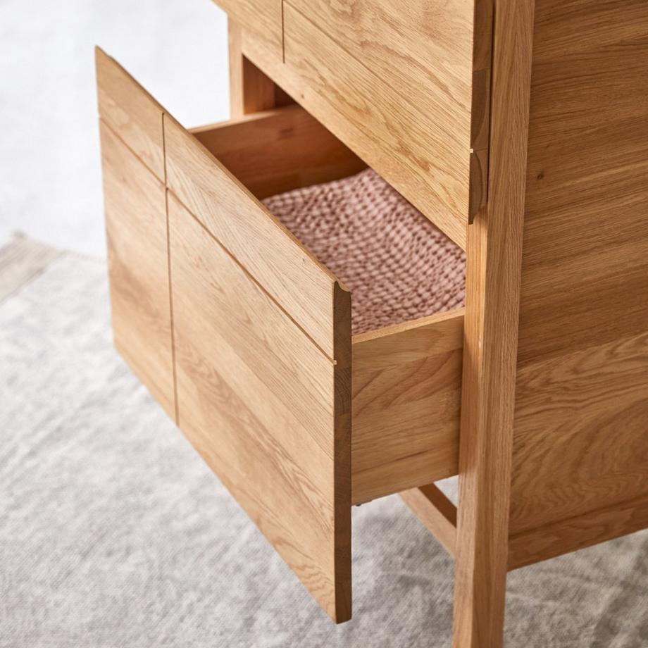 Tikamoon Badezimmermöbel aus massiver Eiche und Lavastein 60 cm Easy  