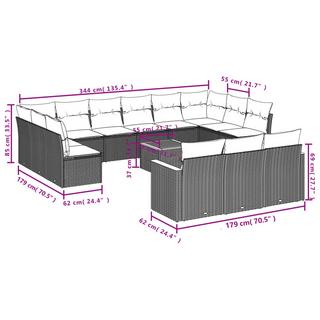 VidaXL Garten sofagarnitur poly-rattan  