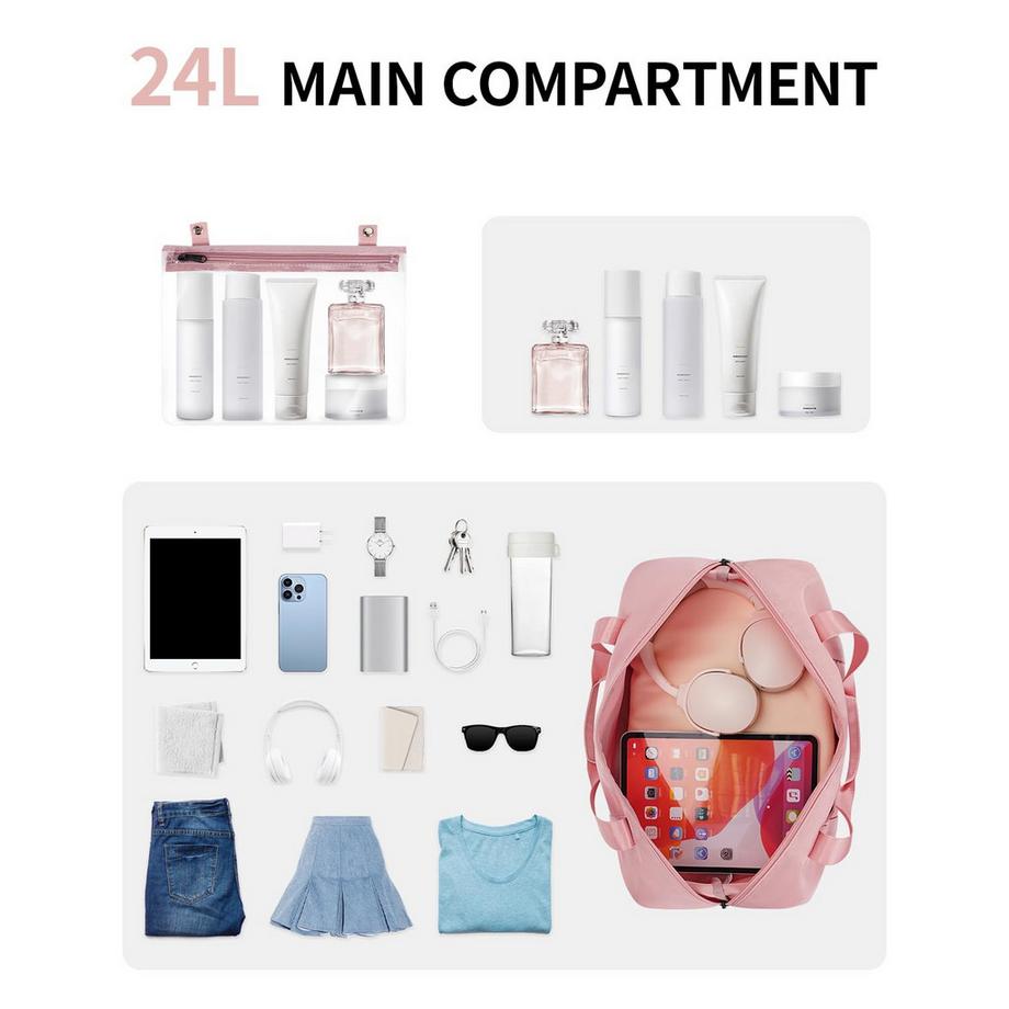 Only-bags.store Borsa da Viaggio Pieghevole con Tasca Umidità Rimovibile  