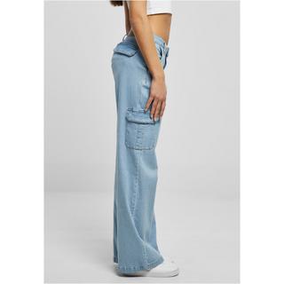 URBAN CLASSICS Pantaloni Cargo Denim Vita Alta Gamba Dritta  