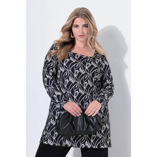 Ulla Popken Maglia lunga A-line scollo rettangolare maniche lunghe  