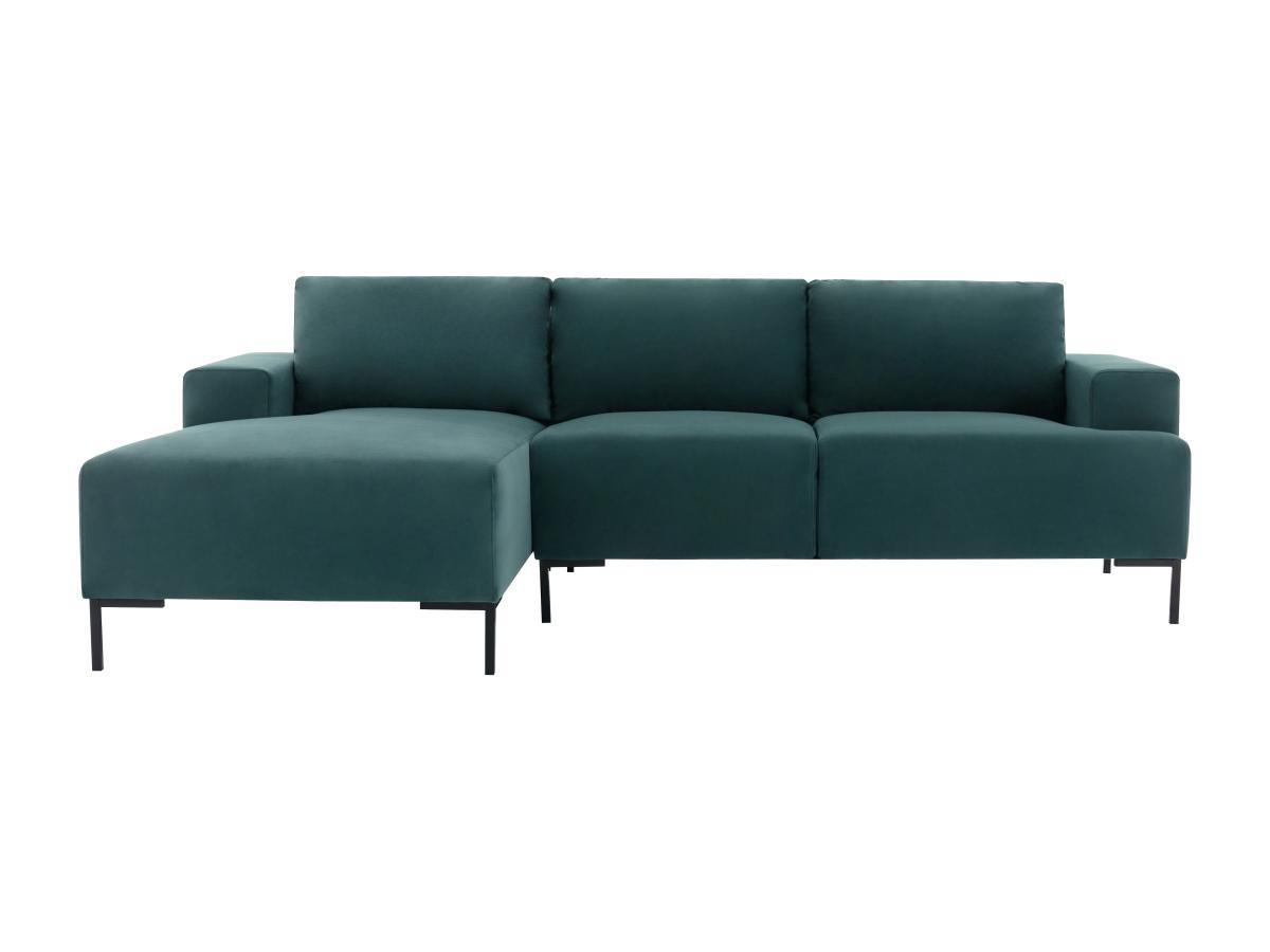 Vente-unique Ecksofa - Ecke links - Samt - Grün - MADALENI  