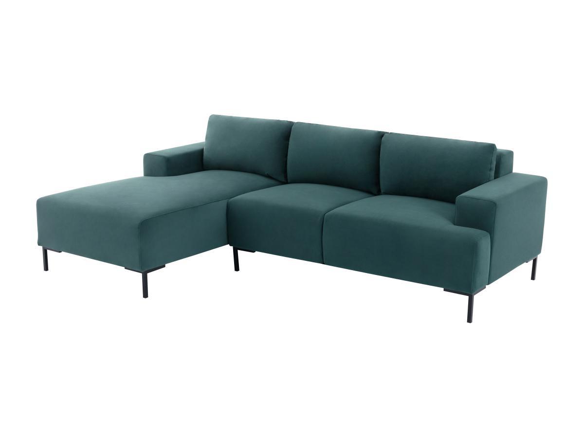 Vente-unique Ecksofa - Ecke links - Samt - Grün - MADALENI  